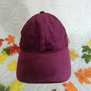 faded glory dark magenta velvet dad hat